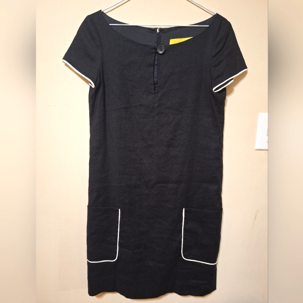 Y2K TEVROW+CHASE linwn blend size 0 black and white 60s inspired shift dress